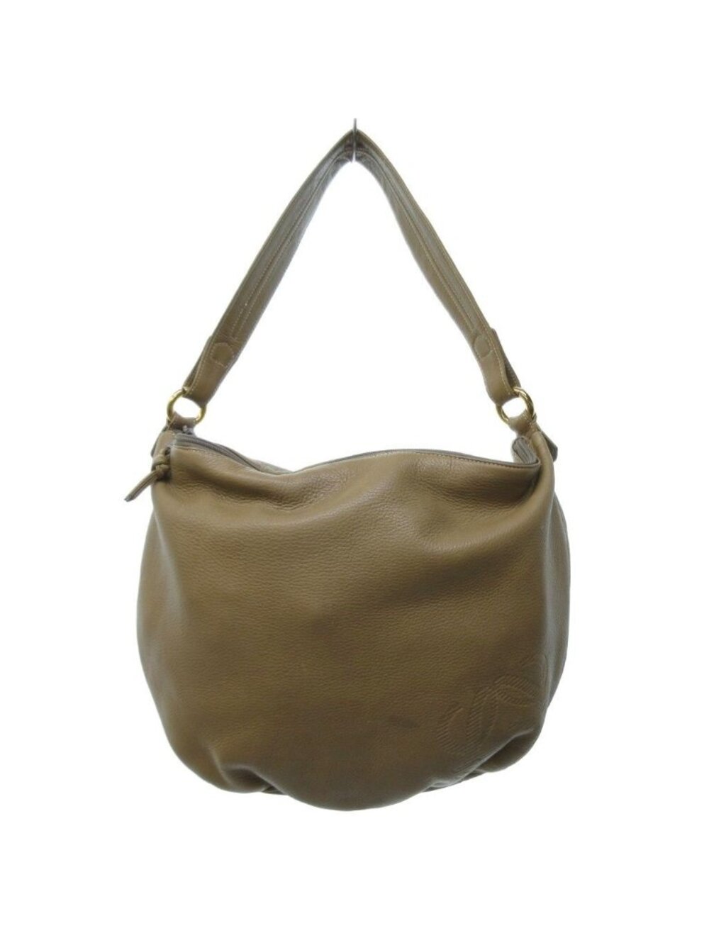 Loewe Anagram Hobo Leather Logo Seal Light Brown